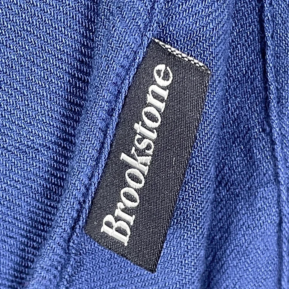 Brookstone Throw Blanket Unisex OS Navy Blue Excellent Handmade Viscose Woven